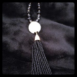 Beaded Tassel Necklace 🖤